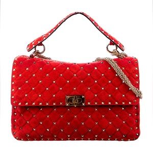 Rare VALENTINO new with tags! 100 real! 👛✨
Rock-stud Medium Red Suede Bag